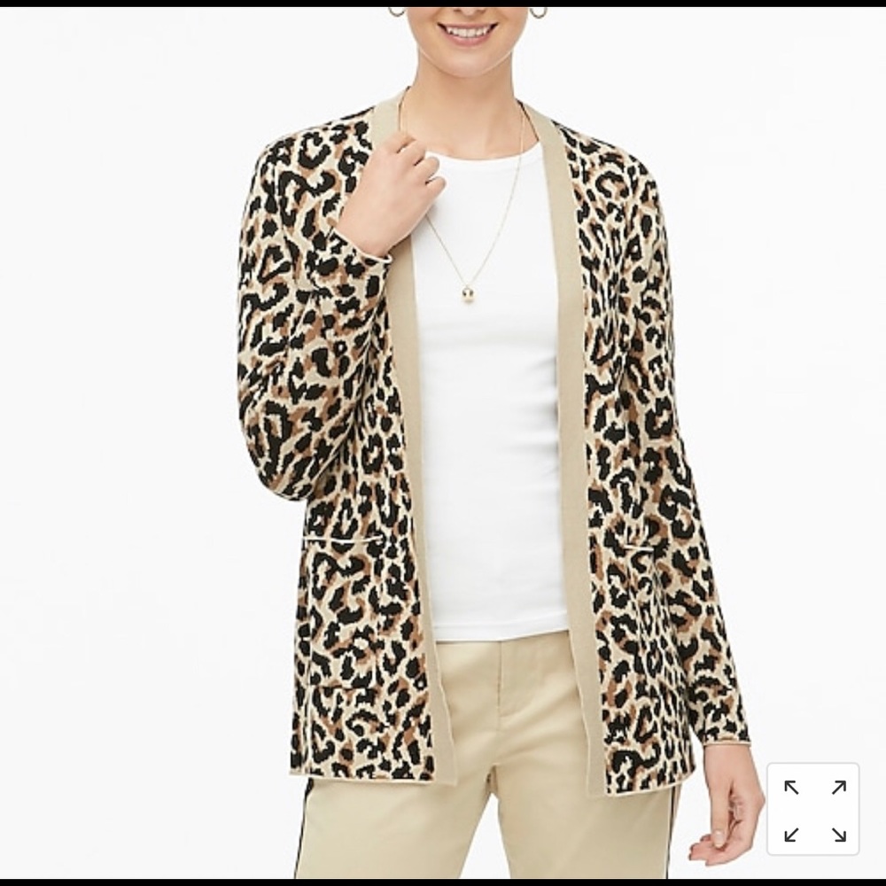 J.Crew Leopard open cardigan